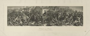 1815年のウォータールーの戦いの後のウェリントンとブリューチャーの会談、Lumb Stocksによる彫刻（1812-92）